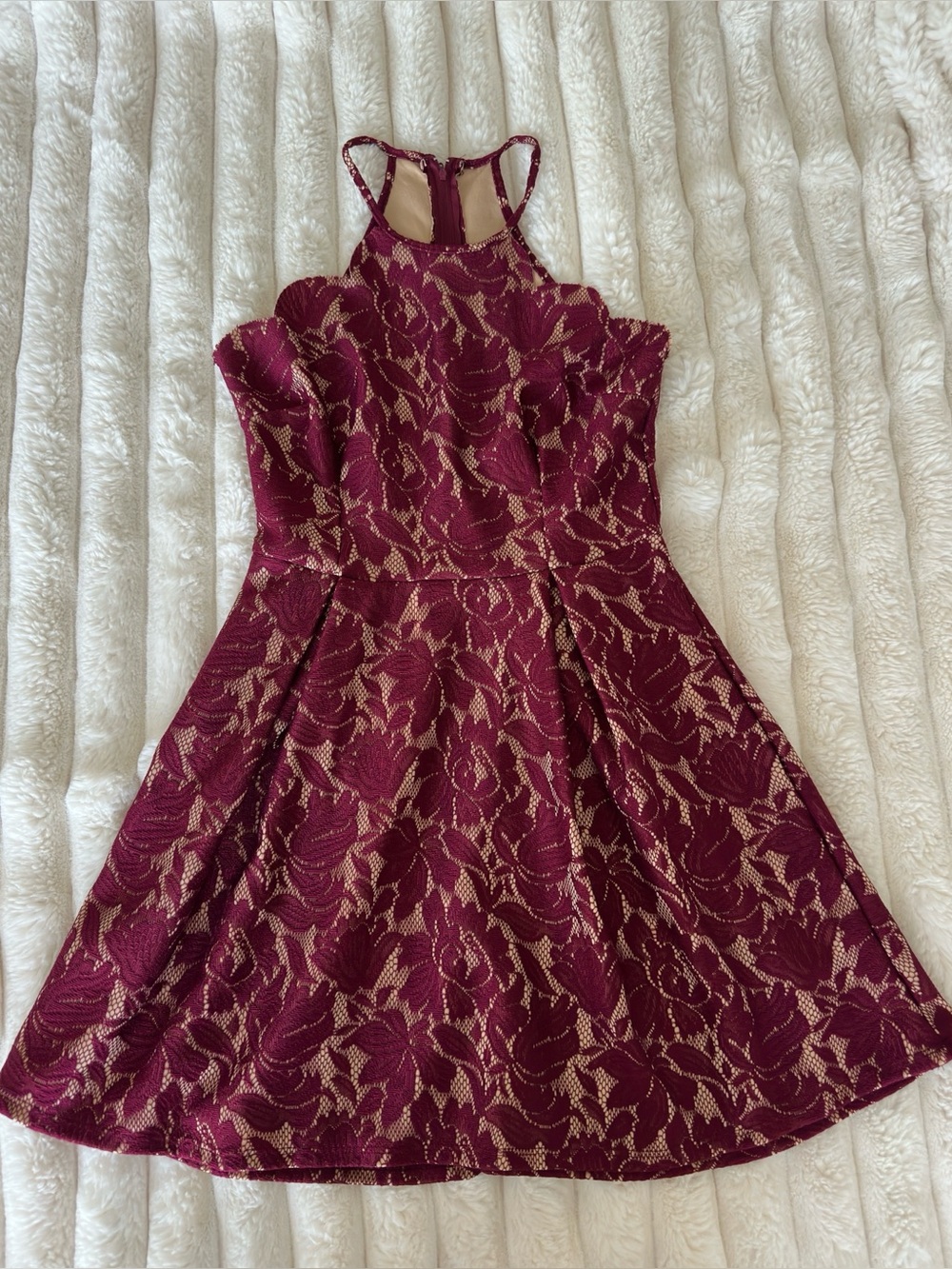 Charlotte Russe Burgundy Lace Party Dress